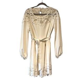 Jonathan Simkhai Women's‎ Ivory Avra Embroidered Detail Long Sleeve Dress 2 $695